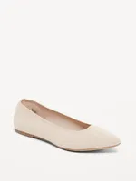 Soft-Knit Pointed-Toe Ballet Flats