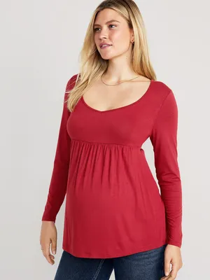Maternity Luxe Long-Sleeve Peplum Top