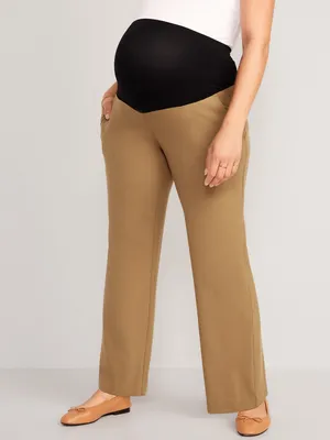 Maternity Full-Panel Wide-Leg Trouser Pants
