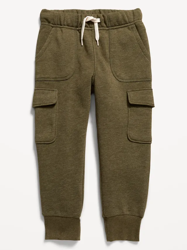 Functional-Drawstring Cargo Jogger Pants for Toddler Boys