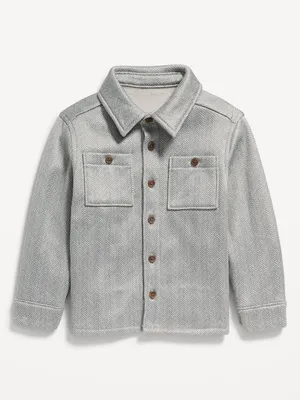 Sweater-Fleece Utility Shacket for Toddler Boys