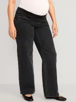 Maternity Front-Low Panel Wide-Leg Jeans