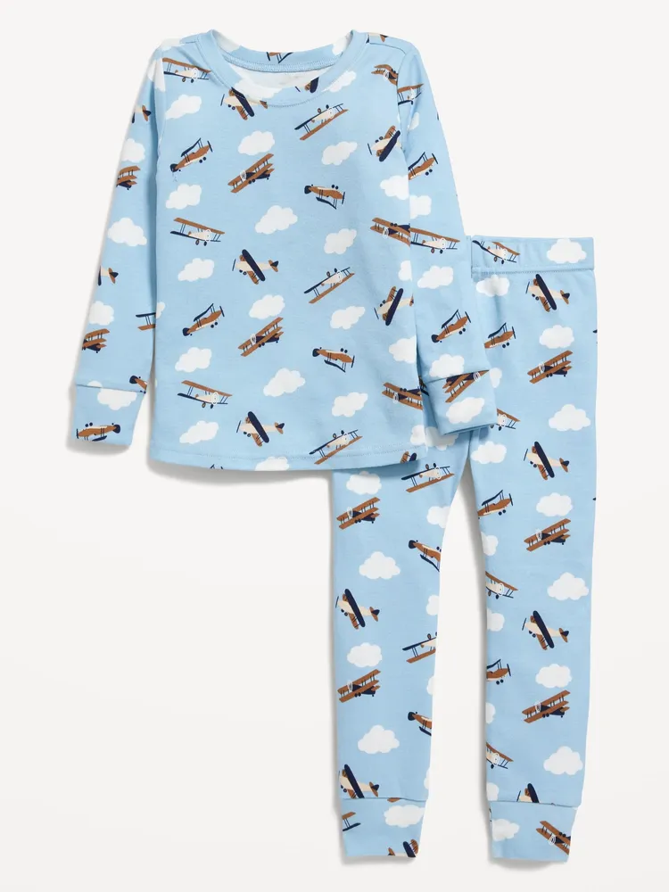 Men's Light Blue Long Pajama Pant Bottoms with Penguin All Over Print