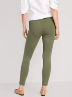 High Waisted Side Pocket 7/8-Length Leggings for Women