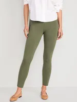 High Waisted Side Pocket 7/8-Length Leggings for Women