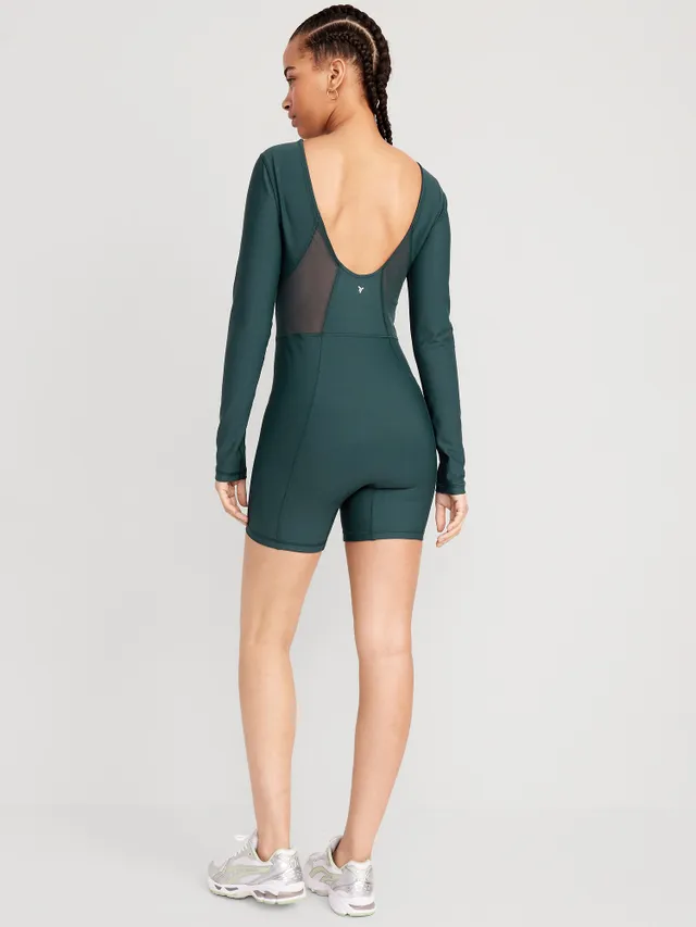 Long-Sleeve Double-Layer Sculpting Bodysuit for Women, Old Navy