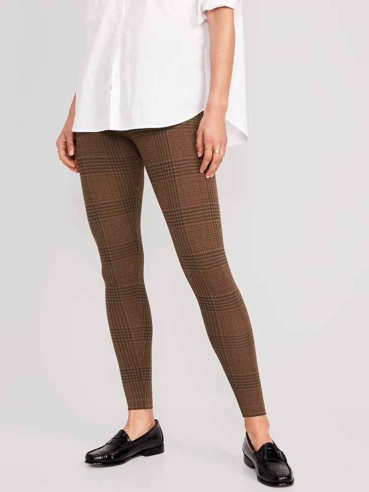 Old Navy High Waisted Plaid Ankle Leggings for Women