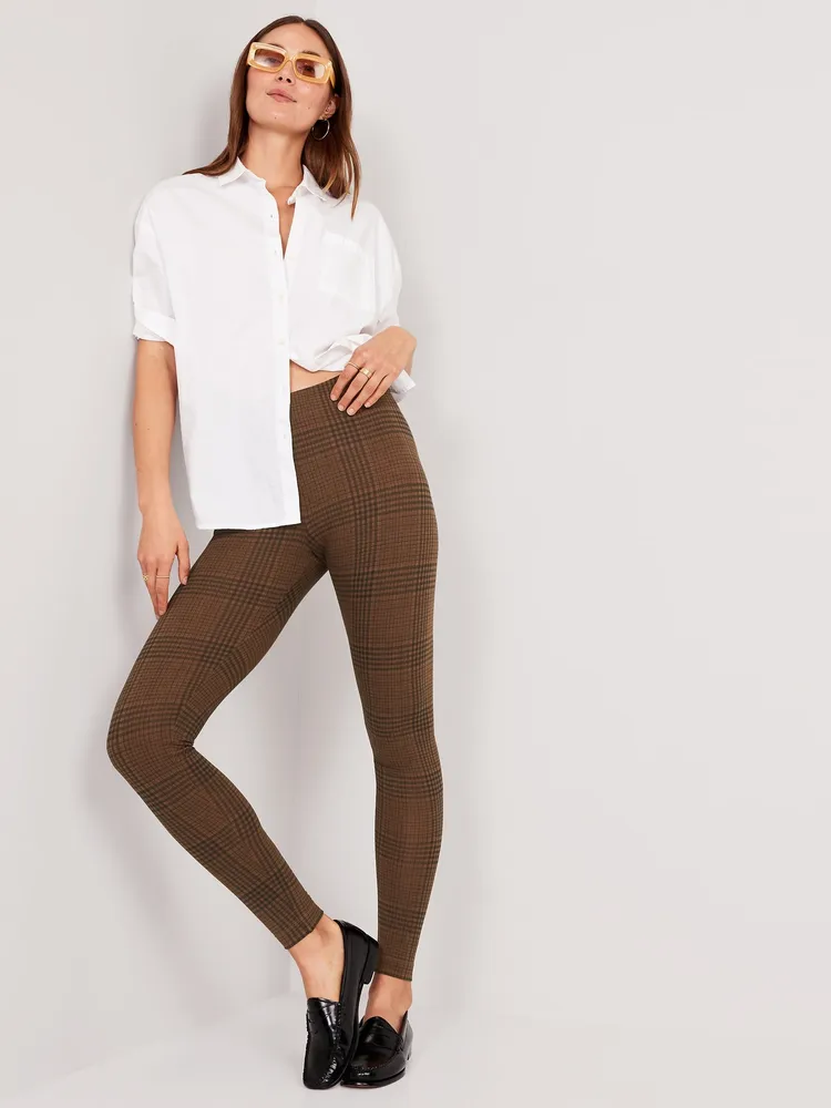 Old Navy High Waisted Plaid Ankle Leggings for Women
