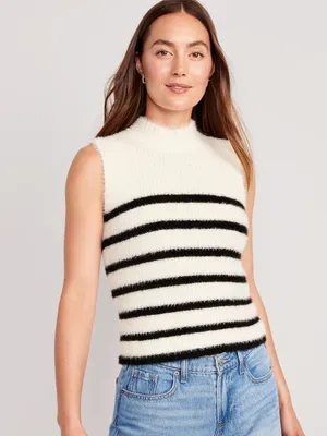 Mock-Neck Eyelash Sweater for Women