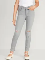 High-Waisted Rockstar 360° Stretch Ripped Jeggings for Girls