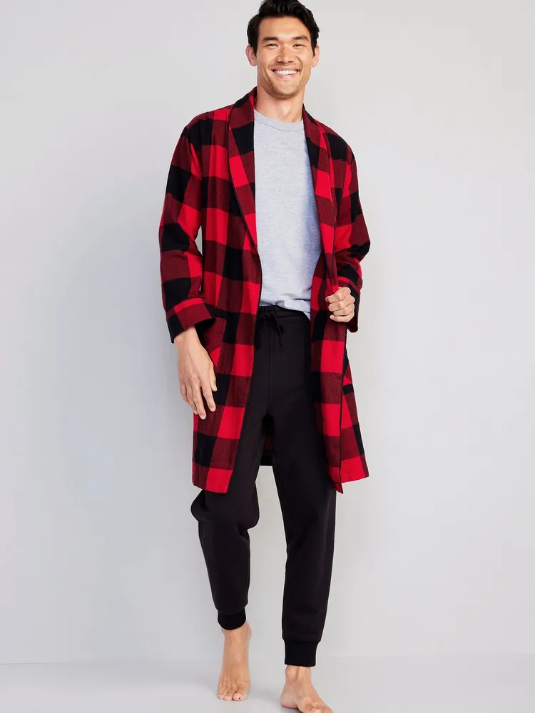 Old Navy Matching Plaid Flannel Robe for Men