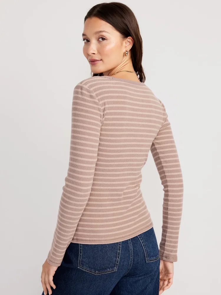 Plush Long-Sleeve Crew-Neck T-Shirt