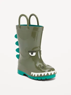 Tall Dino-Graphic Rain Boots for Toddler Boys