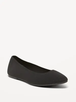 Soft-Knit Pointed-Toe Ballet Flats for Women