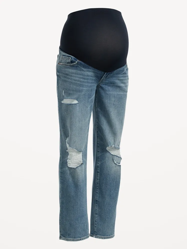 Maternity Full-Panel OG Loose Ripped Jeans
