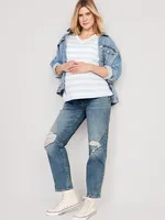 Maternity Full-Panel OG Loose Ripped Jeans