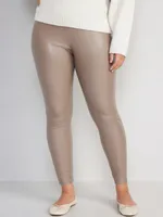 High-Waisted Faux-Leather Leggings for Women