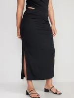 High-Waisted Ruched Maxi Skirt for Women