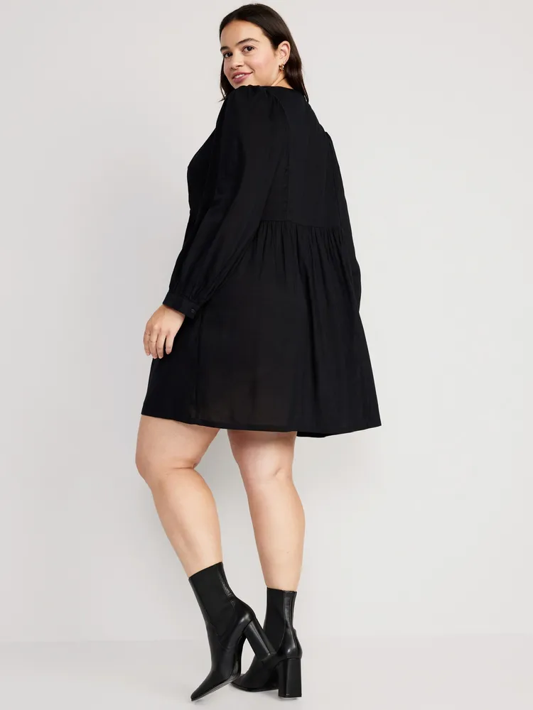 Fit & Flare Long-Sleeve Mini Dress