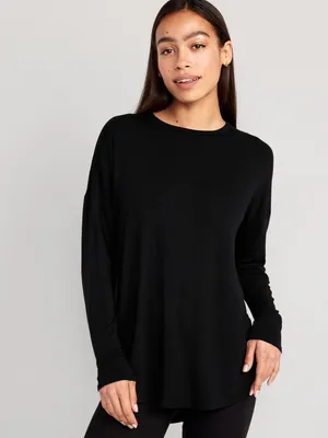 Luxe Long-Sleeve Tunic T-Shirt for Women