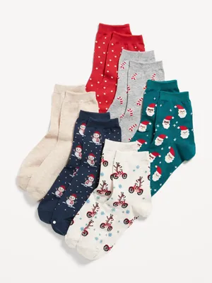 Patterned Quarter-Crew Socks 6-Pack for Women