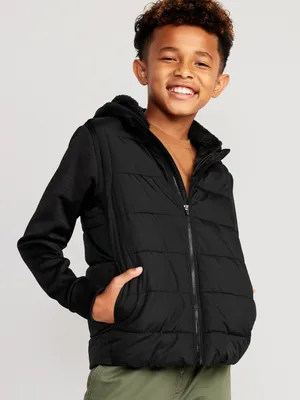 Micro Fleece Hybrid Hooded Jacket for Boys