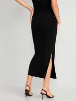 High-Waisted Ruched Maxi Skirt for Women