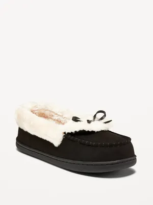 Faux-Suede Moccasin Slippers