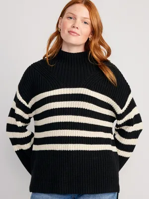 Mock-Neck Tunic Sweater for Women