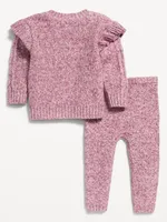 Ruffle-Trim Cocoon Sweater and Pants Set for Baby