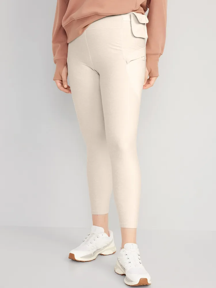 High-Waisted PowerSoft 7/8 Mixed-Fabric Leggings for Women