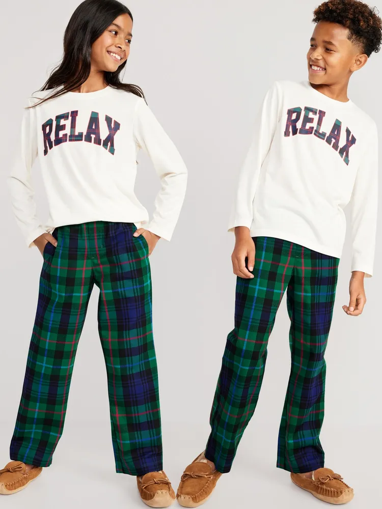 Gender-Neutral Matching Flannel Pajama Set for Kids
