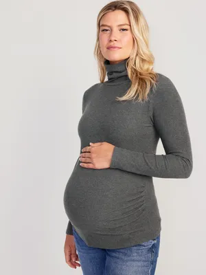 Maternity Fitted Long Sleeve Turtleneck T-Shirt