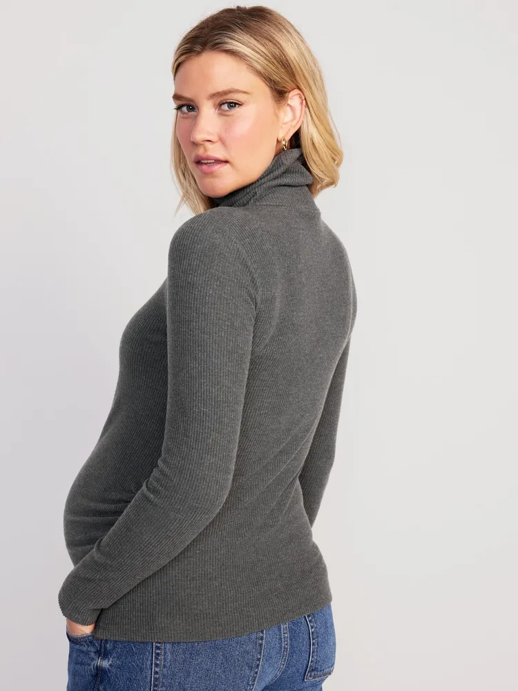 Maternity Fitted Long Sleeve Turtleneck T-Shirt