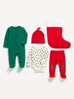 Unisex Soft-Knit 5-Piece Holiday Layette Set for Baby