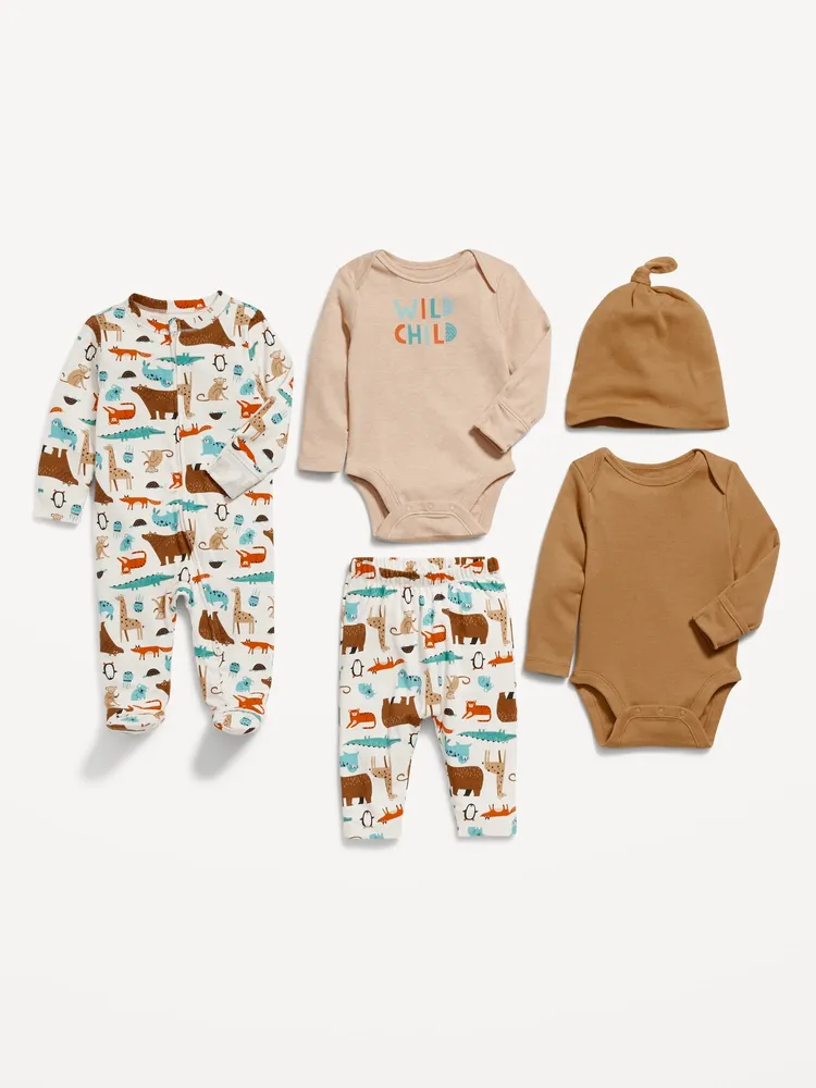 Unisex Jacquard-Knit Bodysuit & Pants Set for Baby