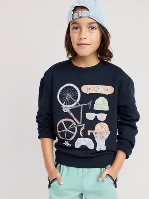 Crew-Neck Graphic Sweatshirt for Boys