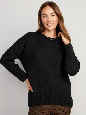 Crew-Neck Tunic Sweater for Women