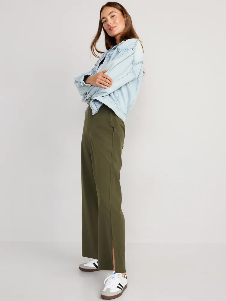 High-Waisted StretchTech Wide-Leg Pants