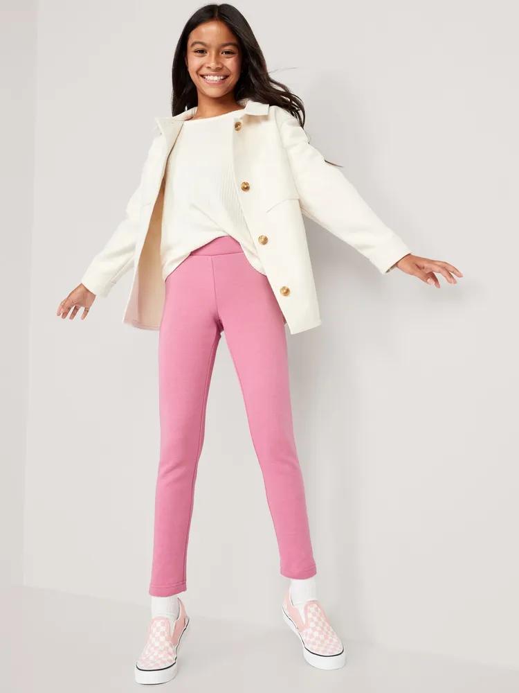 High-Waisted Full-Length Fleece Leggings for Girls