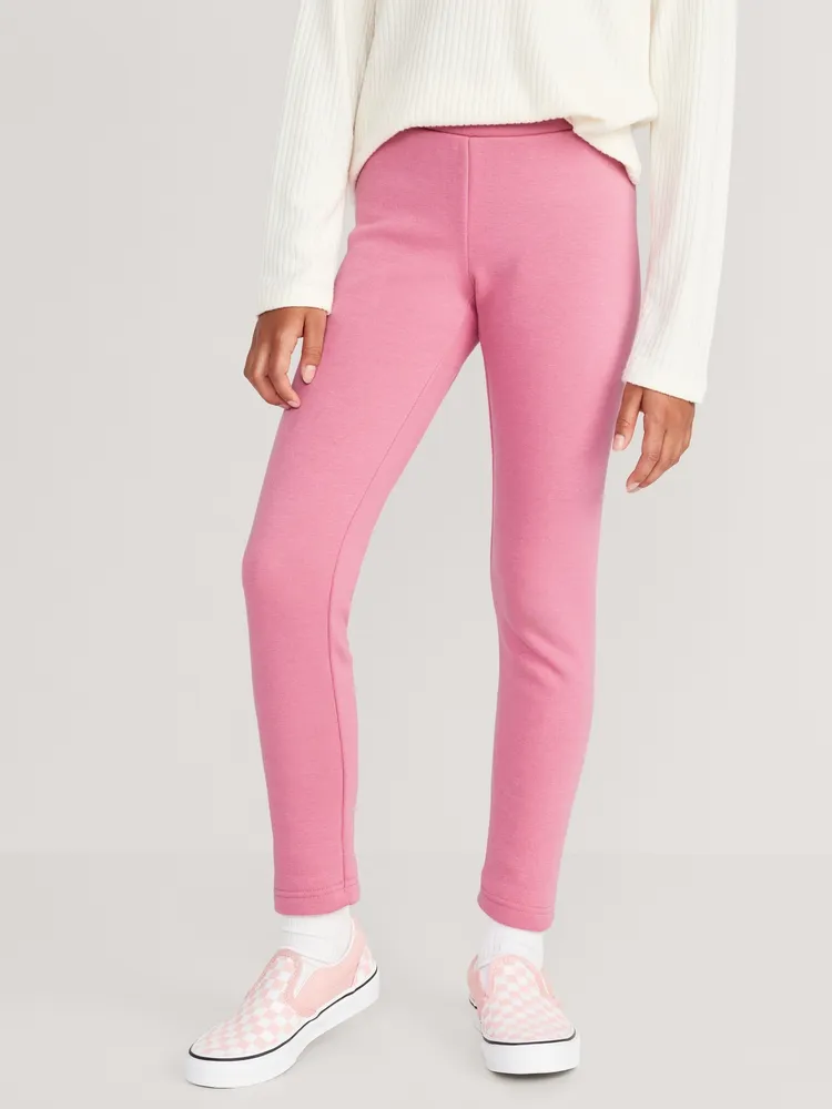 High-Waisted Full-Length Fleece Leggings for Girls