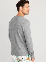 Long-Sleeve Built-In Flex Waffle-Knit T-Shirt