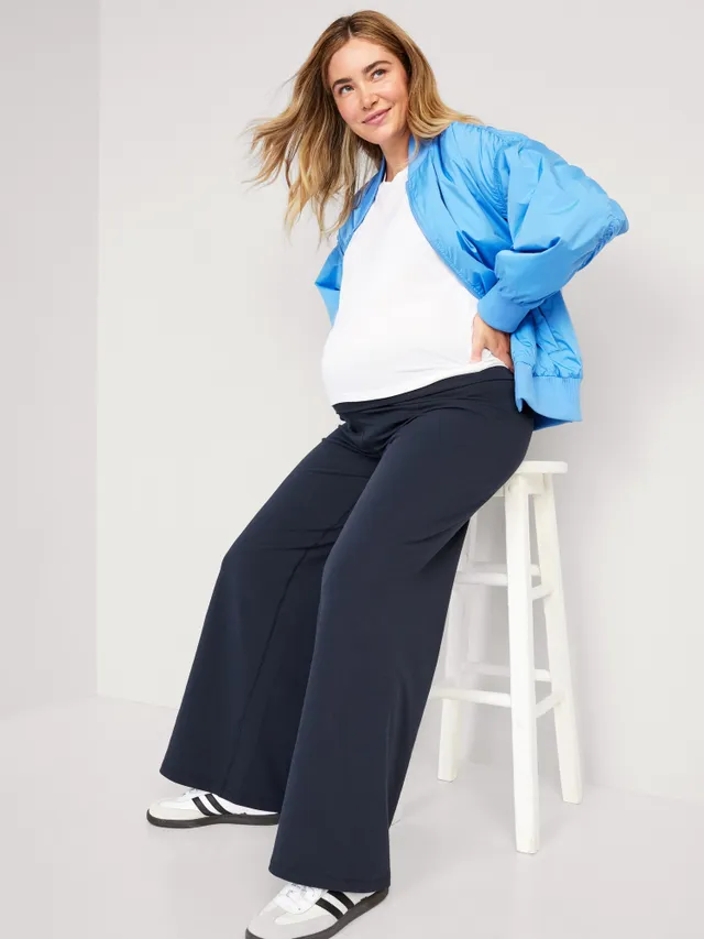 Old Navy Maternity Rollover-Waist StretchTech Trouser Pants