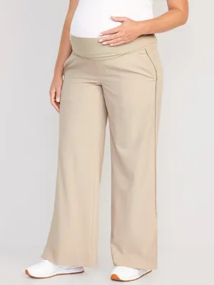 Maternity Rollover-Waist StretchTech Trouser Pants