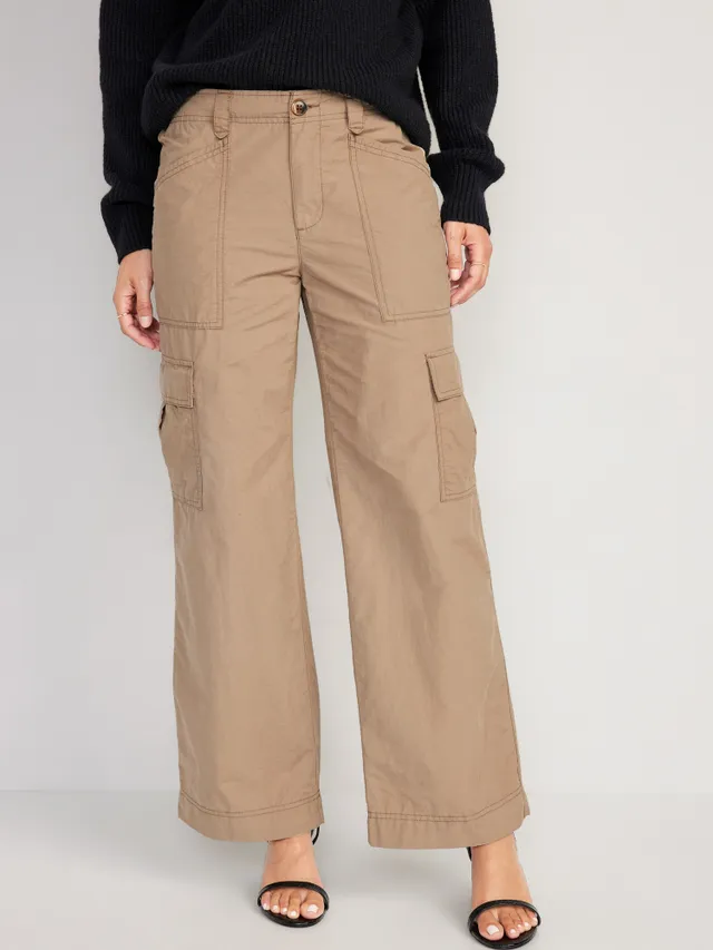 Tall Pocket Detail High Waisted Wide Leg Cargo Pants