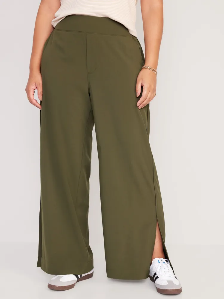 High-Waisted StretchTech Wide-Leg Pants