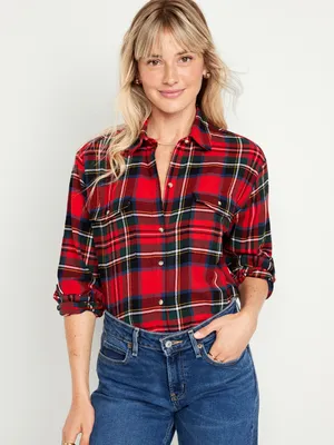 Oversized Flannel Boyfriend Shirt for Women