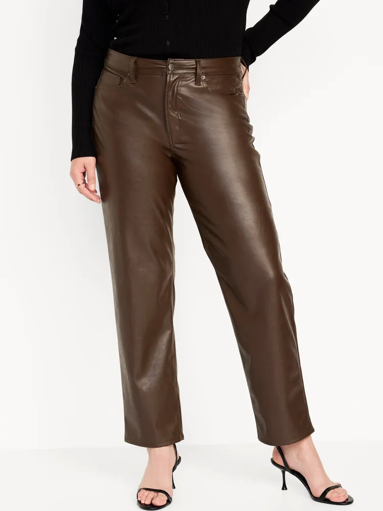 High-Waisted OG Loose Faux-Leather Pants