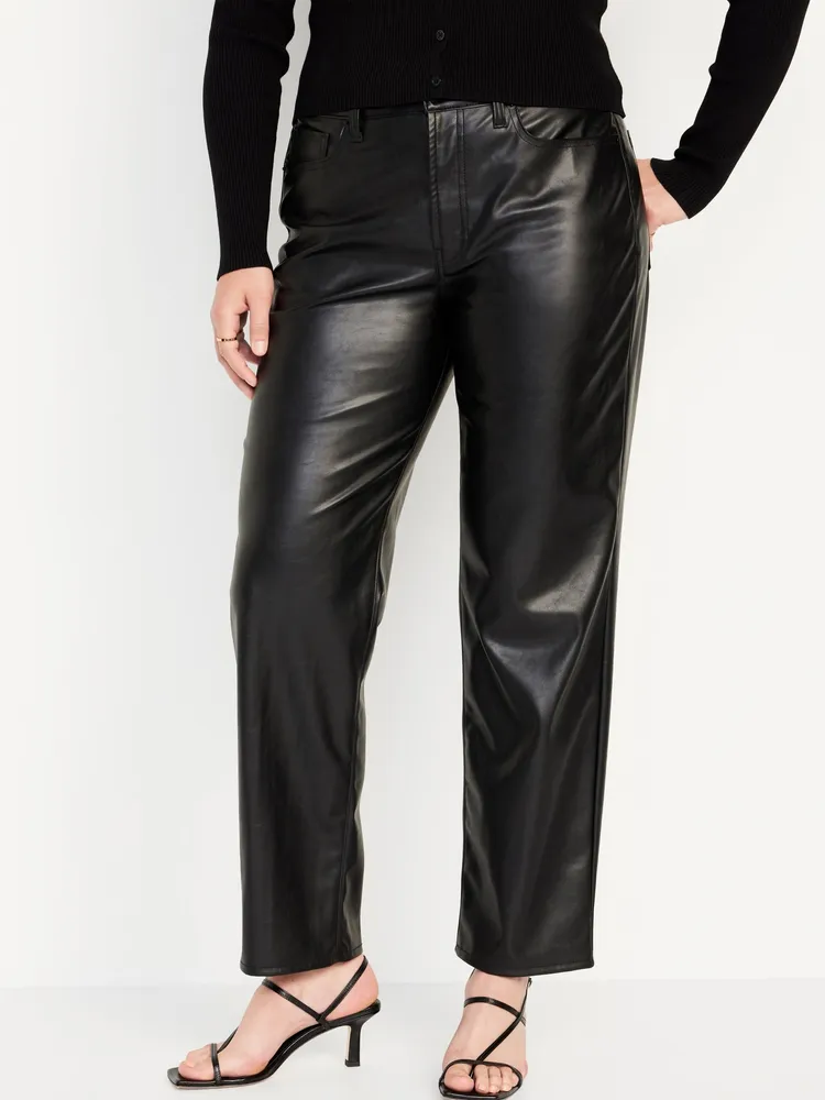 Extra High-Waisted Faux Leather Pants
