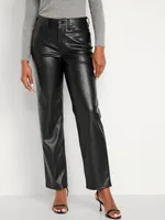 High-Waisted OG Loose Faux-Leather Pants